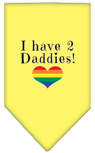 I Have 2 Daddies Screen Print Bandana Yellow Large